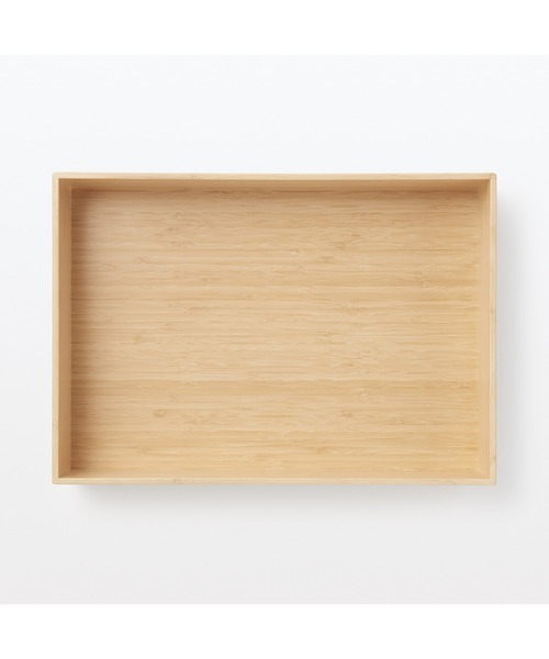 無印良品（ムジルシリョウヒン）の「重なる竹材長方形ボックス　小　約幅３７×奥行２６×高さ８．５ｃｍ（収納グッズ・メンズ・ナチュラル・小）」の4枚目の写真