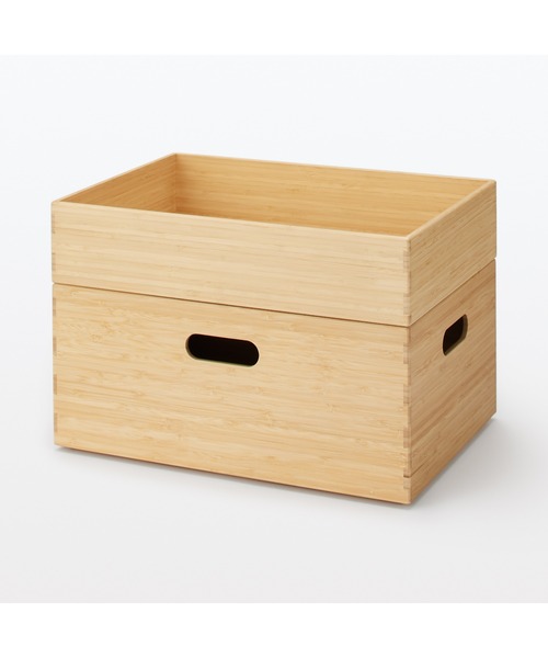 無印良品（ムジルシリョウヒン）の「重なる竹材長方形ボックス　小　約幅３７×奥行２６×高さ８．５ｃｍ（収納グッズ・メンズ・ナチュラル・小）」の8枚目の写真
