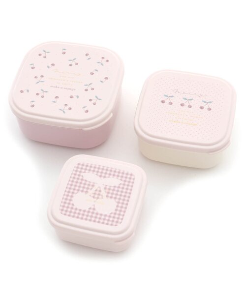 セール】くま・さくらんぼ柄ランチボックス3個セット（お弁当箱