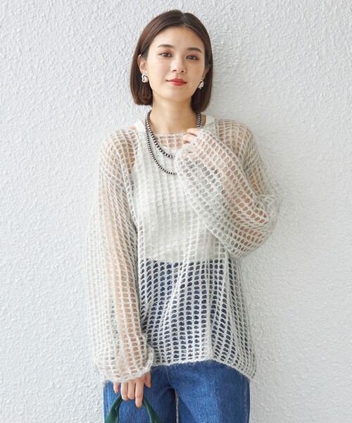 セール】〈手洗い可能〉モヘヤ メッシュ プルオーバー◇（ニット