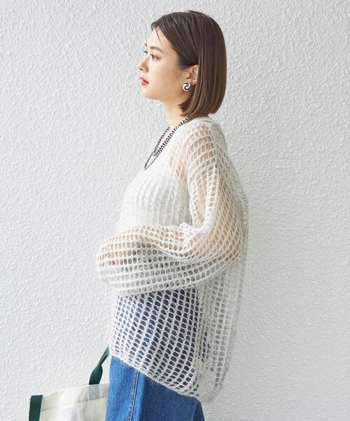 セール】〈手洗い可能〉モヘヤ メッシュ プルオーバー◇（ニット