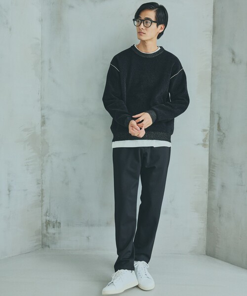 THE SHOP TK (ザ ショップ ティーケー )の「◆配色モールニット/ハグするニットシリーズ(ニット/セーター・メンズ・ブラウン系/ブラック/ライトグレー/パープル系4/オフホワイト/ブルー系その他・01/04/03/02)」の8枚目の写真