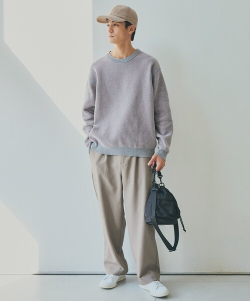 THE SHOP TK (ザ ショップ ティーケー )の「◆配色モールニット/ハグするニットシリーズ(ニット/セーター・メンズ・ブラウン系/ブラック/ライトグレー/パープル系4/オフホワイト/ブルー系その他・01/04/03/02)」の15枚目の写真