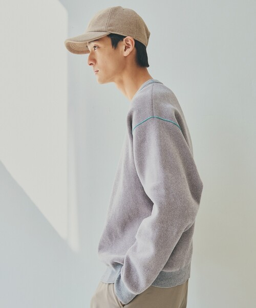 THE SHOP TK (ザ ショップ ティーケー )の「◆配色モールニット/ハグするニットシリーズ(ニット/セーター・メンズ・ブラウン系/ブラック/ライトグレー/パープル系4/オフホワイト/ブルー系その他・01/04/03/02)」の18枚目の写真