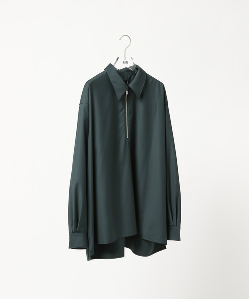 HARE（ハレ）の「TRハーフZIPオーバーシャツ(HARE)（シャツ/ブラウス・メンズ・ブラック系その他/グレー/グリーン・SMALL/MEDIUM）」の3枚目の写真
