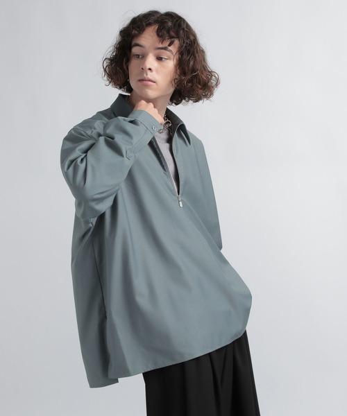 HARE（ハレ）の「TRハーフZIPオーバーシャツ(HARE)（シャツ/ブラウス・メンズ・ブラック系その他/グレー/グリーン・SMALL/MEDIUM）」の6枚目の写真