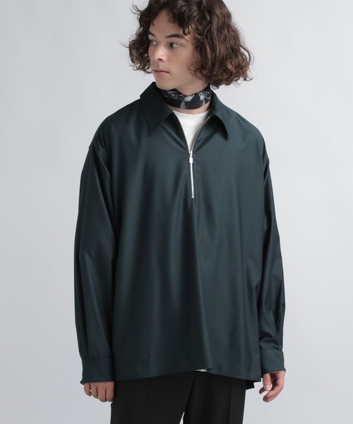 HARE（ハレ）の「TRハーフZIPオーバーシャツ(HARE)（シャツ/ブラウス・メンズ・ブラック系その他/グレー/グリーン・SMALL/MEDIUM）」の20枚目の写真