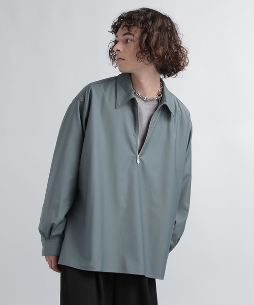 HARE（ハレ）の「TRハーフZIPオーバーシャツ(HARE)（シャツ/ブラウス・メンズ・ブラック系その他/グレー/グリーン・SMALL/MEDIUM）」の21枚目の写真