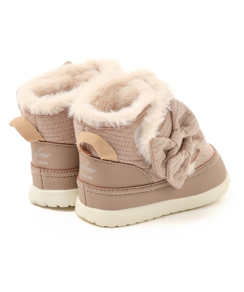 IFME(イフミー)の「BABY|ifme CALIN Wild flower series ラメニット ダブルリボンブーツ(ブーツ・キッズ・ピンク/パープル/ベージュ・13.5cm/15.0cm/14.0cm/13.0cm/12.5cm/14.5cm/12.0cm)」の5枚目の写真