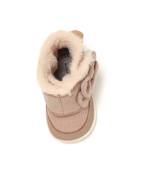 IFME(イフミー)の「BABY|ifme CALIN Wild flower series ラメニット ダブルリボンブーツ(ブーツ・キッズ・ピンク/パープル/ベージュ・13.5cm/15.0cm/14.0cm/13.0cm/12.5cm/14.5cm/12.0cm)」の6枚目の写真