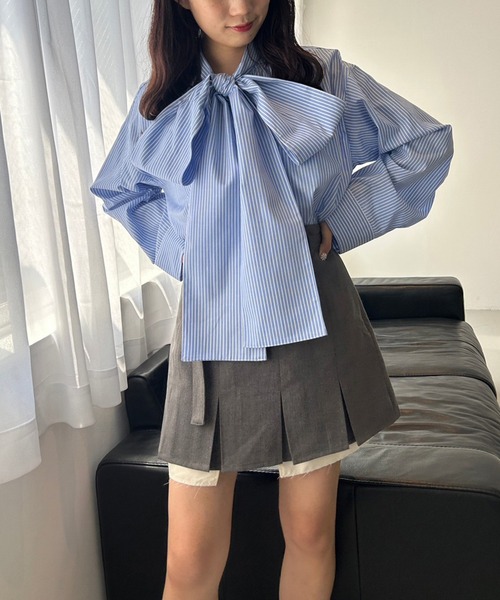 ボウタイ ブラウス ビックリボンブラウス