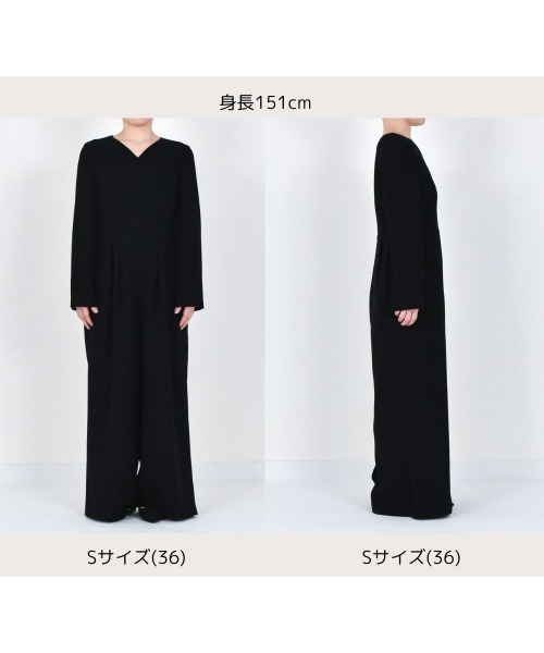 カーブネックオールインワン［ブラックフォーマル対応］冠婚葬祭
