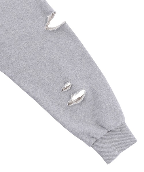 Figments（フィグメンツ）の「デストロイビッグZIPパーカー（パーカー・レディース・ブラック/スミクロ/杢グレー・LARGE/X-LARGE）」の14枚目の写真