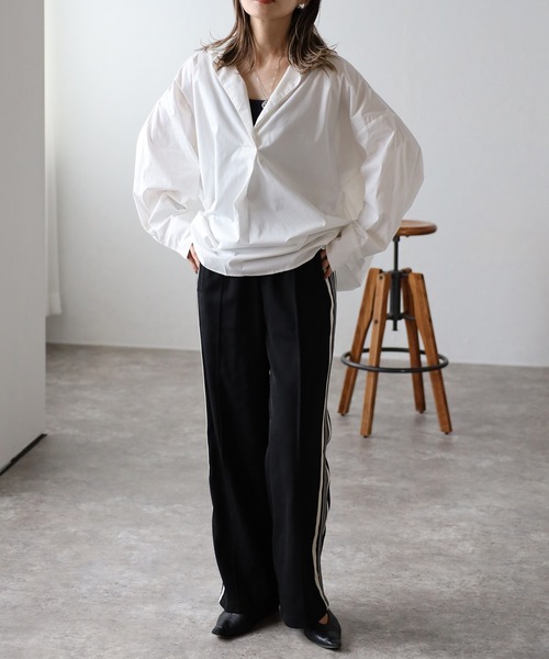 Bonjour Sagan（ボンジュールサガン）の「ツイルウエストゴムラインパンツ（その他パンツ・レディース・ライトベージュ/ブラック/ベージュ・FREE）」の4枚目の写真