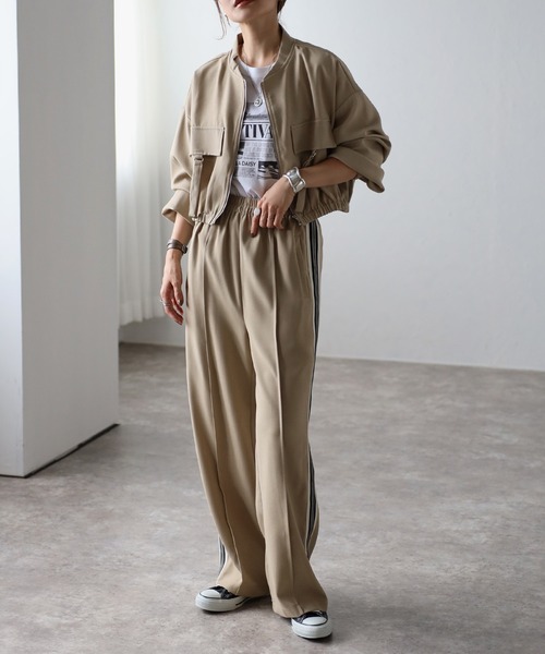 Bonjour Sagan（ボンジュールサガン）の「ツイルウエストゴムラインパンツ（その他パンツ・レディース・ライトベージュ/ブラック/ベージュ・FREE）」の17枚目の写真