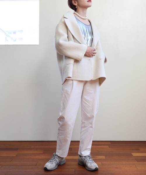 ULEULA（ウルア）の「ルーズチノパン（チノパンツ・レディース・アイボリー/ブラック/ベージュ・FREE）」の6枚目の写真