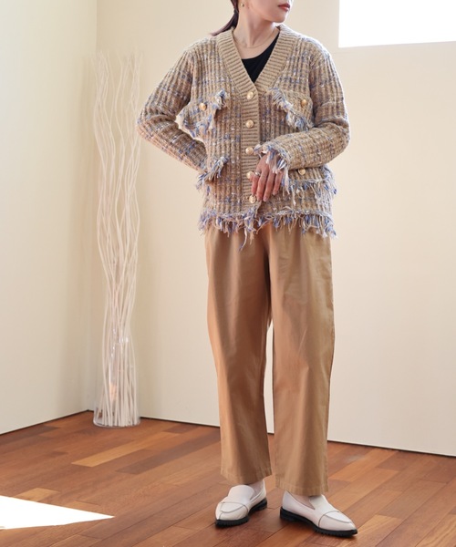 ULEULA（ウルア）の「ルーズチノパン（チノパンツ・レディース・アイボリー/ブラック/ベージュ・FREE）」の21枚目の写真