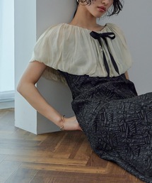 マルチケープジャガードキャミワンピセットドレス（ドレス）｜niana