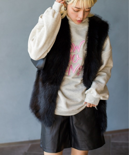 SpRay（スプレイ）の「エコファーベスト（ベスト・レディース・ベージュ/アイボリー/ブラック/グレー・FREE）」の17枚目の写真