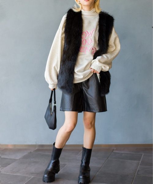 SpRay（スプレイ）の「エコファーベスト（ベスト・レディース・ベージュ/アイボリー/ブラック/グレー・FREE）」の18枚目の写真