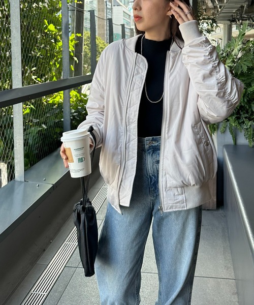 DISCOAT（ディスコート）の「【WEB限定】オーバーサイズMA‐1（MA-1・レディース・カーキ/ブラック/アイボリー・FREE）」の8枚目の写真