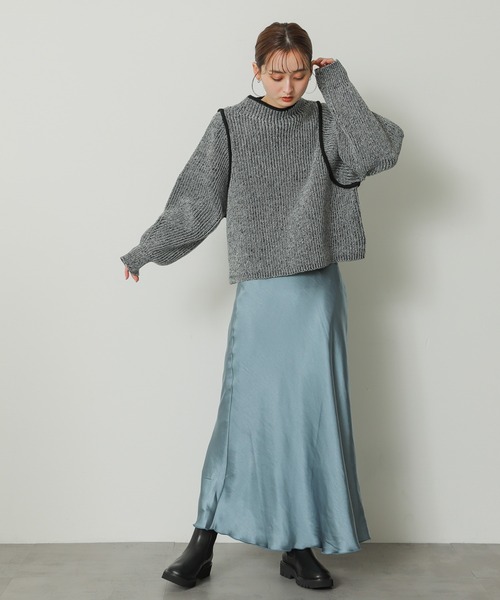 SENSE OF PLACE by URBAN RESEARCH（センスオブプレイスバイアーバンリサーチ）の「サテンナロースカート（スカート・レディース・アイボリー/シルバー/オレンジ/ブラック/ライトブルー・MEDIUM/SMALL）」の12枚目の写真