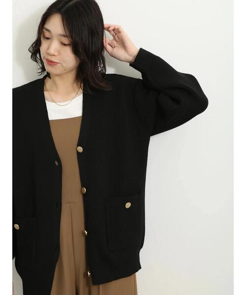 【試着のみ】ダブルスタンダードクロージング♡ソブ　金ボタン♡ボレロカーディガン Samansa Mos2 blue（サマンサモスモスブルー）の「金ボタン