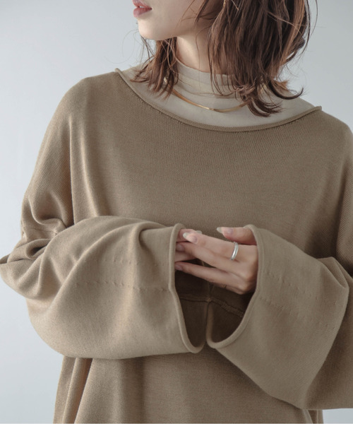 SUGAR BISKET（シュガービスケット）の「ドロップショルダーニット（ニット/セーター・レディース・ブラック/ベージュ/アイボリー/グレー・フリー）」の16枚目の写真