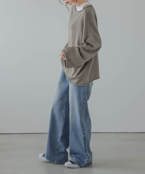 SUGAR BISKET（シュガービスケット）の「ドロップショルダーニット（ニット/セーター・レディース・ブラック/ベージュ/アイボリー/グレー・フリー）」の11枚目の写真