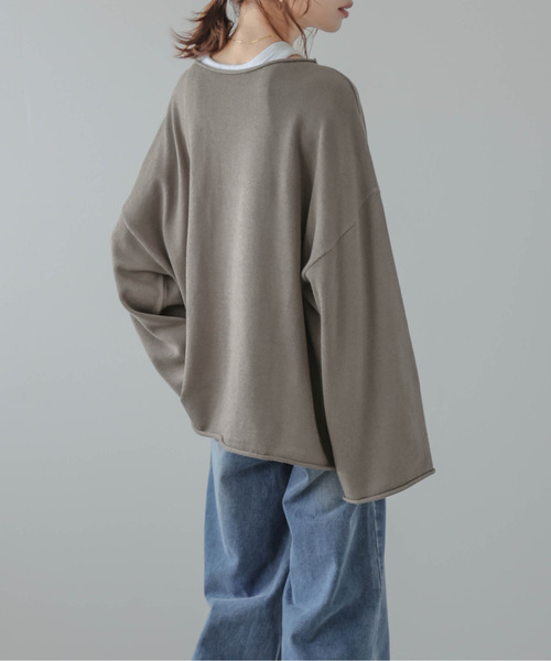 SUGAR BISKET（シュガービスケット）の「ドロップショルダーニット（ニット/セーター・レディース・ブラック/ベージュ/アイボリー/グレー・フリー）」の12枚目の写真