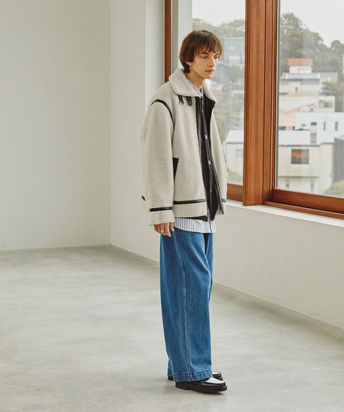 EMMA CLOTHES（エマクローズ）の「オーバーサイズB-3ボアブルゾン EMMA CLOTHES（ブルゾン・メンズ・ブラック/ベージュ/アイボリー・M/L）」の11枚目の写真