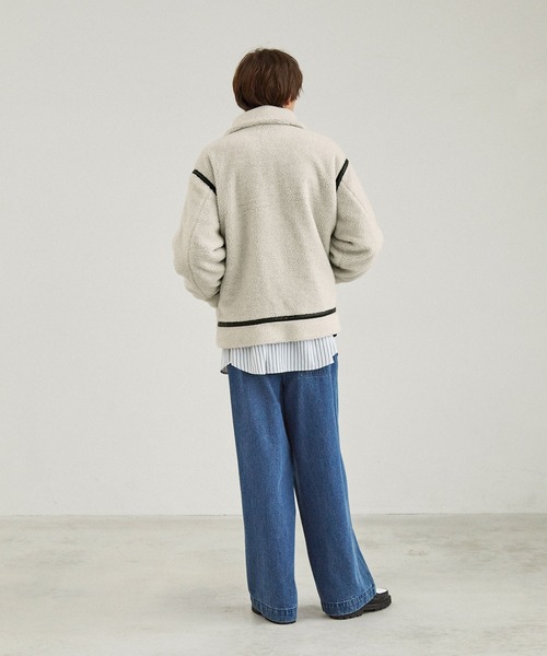 EMMA CLOTHES（エマクローズ）の「オーバーサイズB-3ボアブルゾン EMMA CLOTHES（ブルゾン・メンズ・ブラック/ベージュ/アイボリー・M/L）」の14枚目の写真