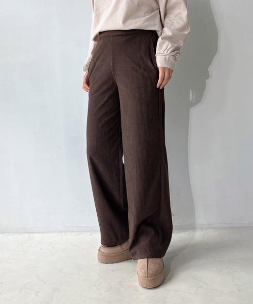 AS KNOW AS plus（アズノゥアズプラス）の「☆らくらく カットソーコーデュロイパンツ（その他パンツ・レディース・ブラウン/アイボリー/ブラック/ベージュ系/ブラック系/カーキ系/ブラウン系/アイボリー系/ブラウン系1/ブラック系1/グレー系1/アイボリー系1/ベージュ系1・FREE）」の8枚目の写真