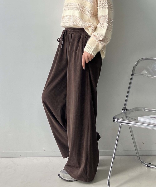 AS KNOW AS plus（アズノゥアズプラス）の「☆らくらく カットソーコーデュロイパンツ（その他パンツ・レディース・ブラウン/アイボリー/ブラック/ベージュ系/ブラック系/カーキ系/ブラウン系/アイボリー系/ブラウン系1/ブラック系1/グレー系1/アイボリー系1/ベージュ系1・FREE）」の9枚目の写真