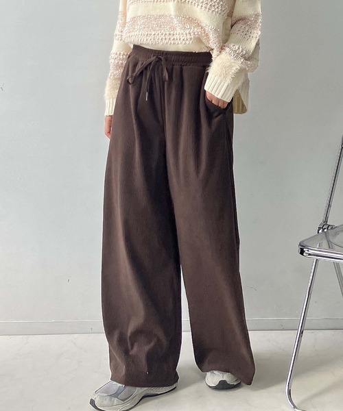 AS KNOW AS plus（アズノゥアズプラス）の「☆らくらく カットソーコーデュロイパンツ（その他パンツ・レディース・ブラウン/アイボリー/ブラック/ベージュ系/ブラック系/カーキ系/ブラウン系/アイボリー系/ブラウン系1/ブラック系1/グレー系1/アイボリー系1/ベージュ系1・FREE）」の15枚目の写真