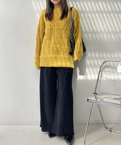 AS KNOW AS plus（アズノゥアズプラス）の「☆らくらく カットソーコーデュロイパンツ（その他パンツ・レディース・ブラウン/アイボリー/ブラック/ベージュ系/ブラック系/カーキ系/ブラウン系/アイボリー系/ブラウン系1/ブラック系1/グレー系1/アイボリー系1/ベージュ系1・FREE）」の22枚目の写真