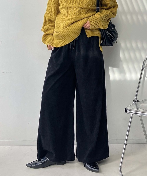 AS KNOW AS plus（アズノゥアズプラス）の「☆らくらく カットソーコーデュロイパンツ（その他パンツ・レディース・ブラウン/アイボリー/ブラック/ベージュ系/ブラック系/カーキ系/ブラウン系/アイボリー系/ブラウン系1/ブラック系1/グレー系1/アイボリー系1/ベージュ系1・FREE）」の20枚目の写真