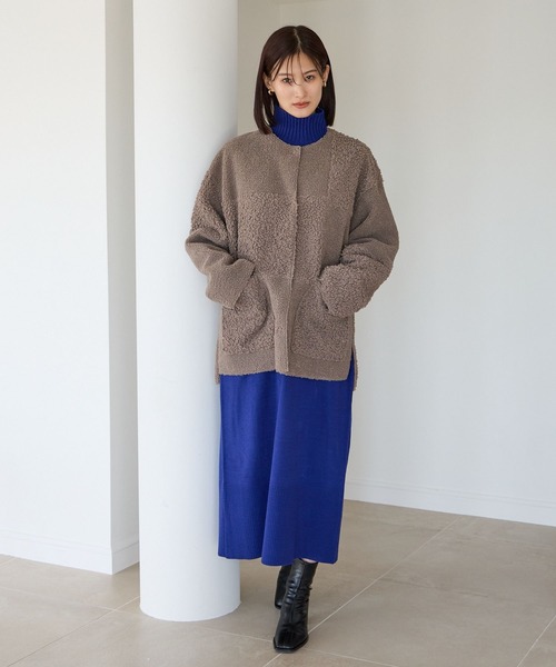 LOWRYS FARM（ローリーズファーム）の「スタンドリブニットワンピース　704535（ワンピース・レディース・ブルー/ブラック/ホワイト/グレー・FREE）」の15枚目の写真