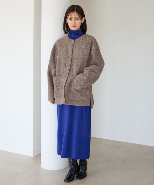 LOWRYS FARM（ローリーズファーム）の「スタンドリブニットワンピース　704535（ワンピース・レディース・ブルー/ブラック/ホワイト/グレー・FREE）」の16枚目の写真