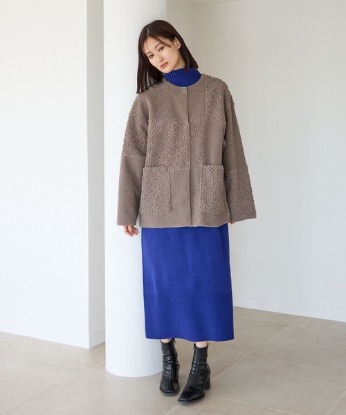 LOWRYS FARM（ローリーズファーム）の「スタンドリブニットワンピース　704535（ワンピース・レディース・ブルー/ブラック/ホワイト/グレー・FREE）」の18枚目の写真