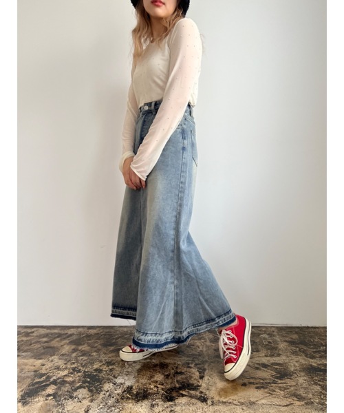 JUMELLE（ジュメロ）の「wash denim skirt（デニムスカート・レディース・ブルー・FREE）」の3枚目の写真