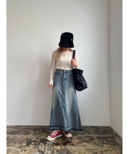 JUMELLE（ジュメロ）の「wash denim skirt（デニムスカート・レディース・ブルー・FREE）」の7枚目の写真