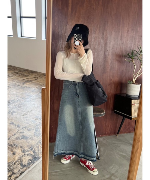 JUMELLE（ジュメロ）の「wash denim skirt（デニムスカート・レディース・ブルー・FREE）」の8枚目の写真