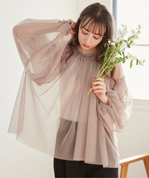 ANGIE | チュール ギャザーブラウス(シャツ/ブラウス)
