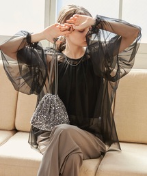 ANGIE | チュール ギャザーブラウス(シャツ/ブラウス)