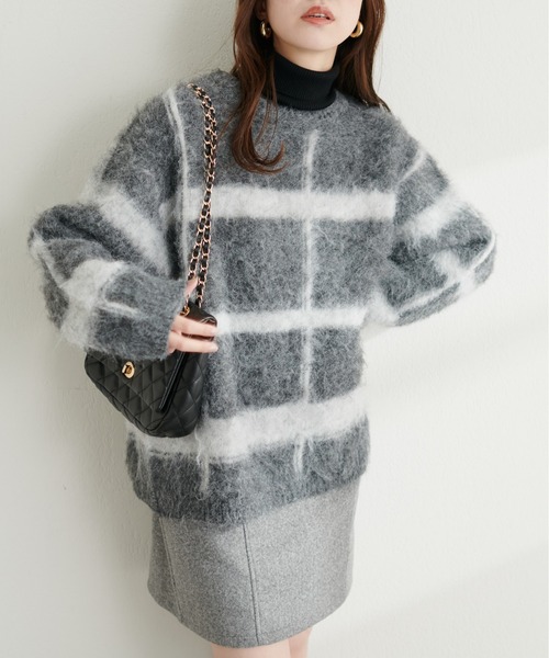 natural couture(ナチュラルクチュール)の「アルパカタッチふわもこニット(ニット/セーター・レディース・ライトグレー/ベージュ/ブルー/その他1・FREE)」の4枚目の写真