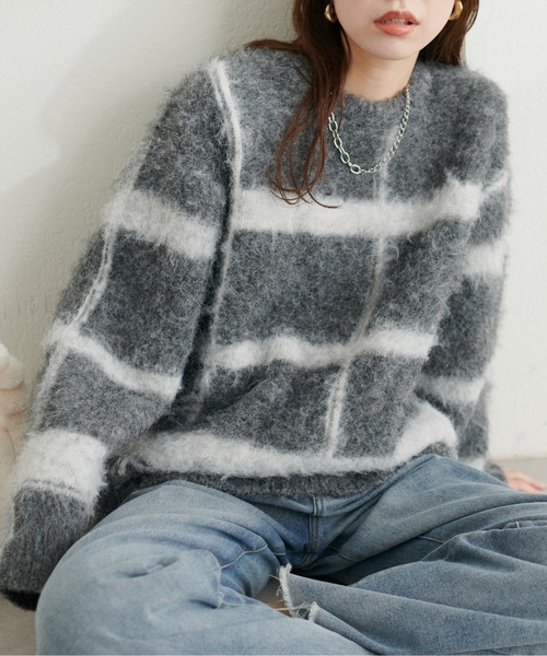 natural couture(ナチュラルクチュール)の「アルパカタッチふわもこニット(ニット/セーター・レディース・ライトグレー/ベージュ/ブルー/その他1・FREE)」の7枚目の写真