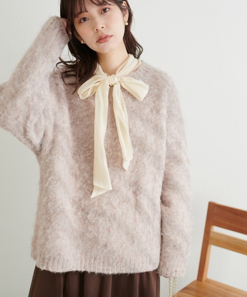 natural couture(ナチュラルクチュール)の「アルパカタッチふわもこニット(ニット/セーター・レディース・ライトグレー/ベージュ/ブルー/その他1・FREE)」の18枚目の写真