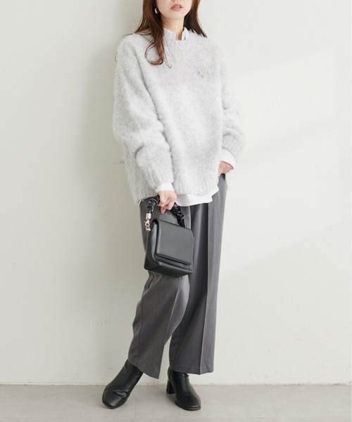 natural couture(ナチュラルクチュール)の「アルパカタッチふわもこニット(ニット/セーター・レディース・ライトグレー/ベージュ/ブルー/その他1・FREE)」の5枚目の写真
