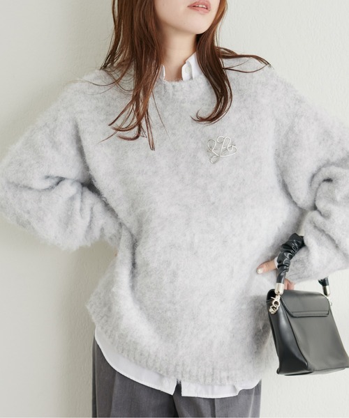 natural couture(ナチュラルクチュール)の「アルパカタッチふわもこニット(ニット/セーター・レディース・ライトグレー/ベージュ/ブルー/その他1・FREE)」の9枚目の写真